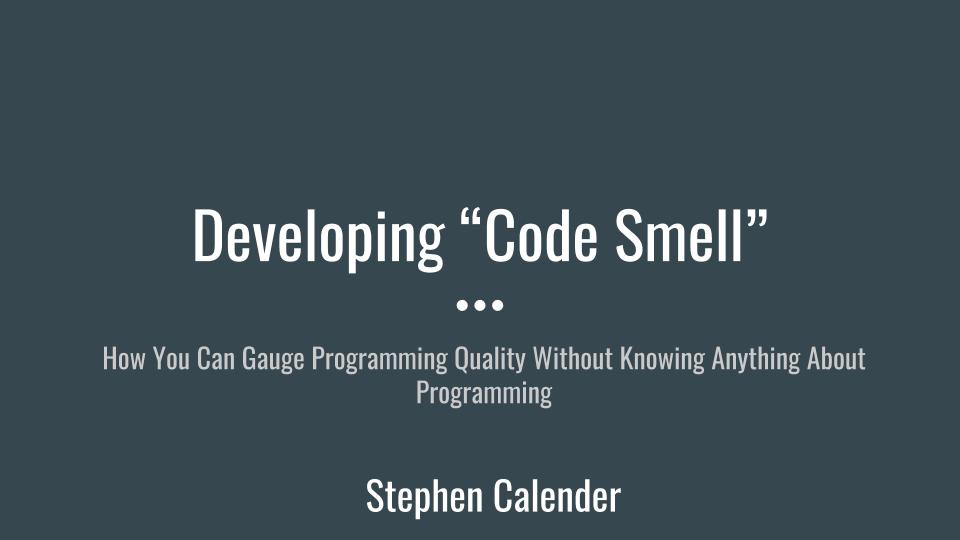 DevelopingCodeSmellSlide1